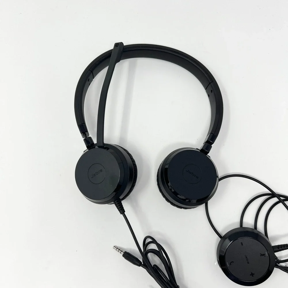 Jabra Evolve 40 Wired Stereo On-Ear Headset USB-A 3.5mm Black Noise Canceling